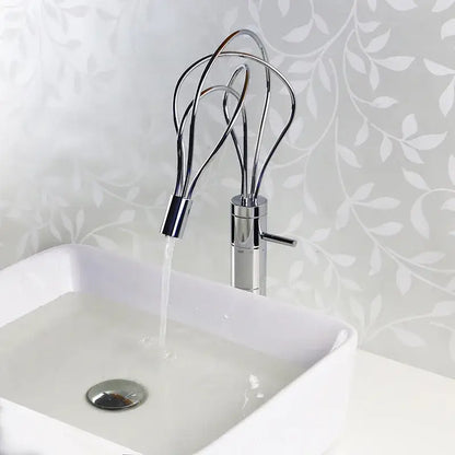 Modern chrome led waterfall bathroom faucet with blue light stream