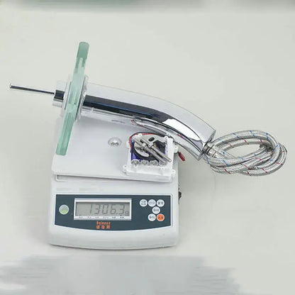Modern chrome led waterfall glass basin mixer faucet bathroom