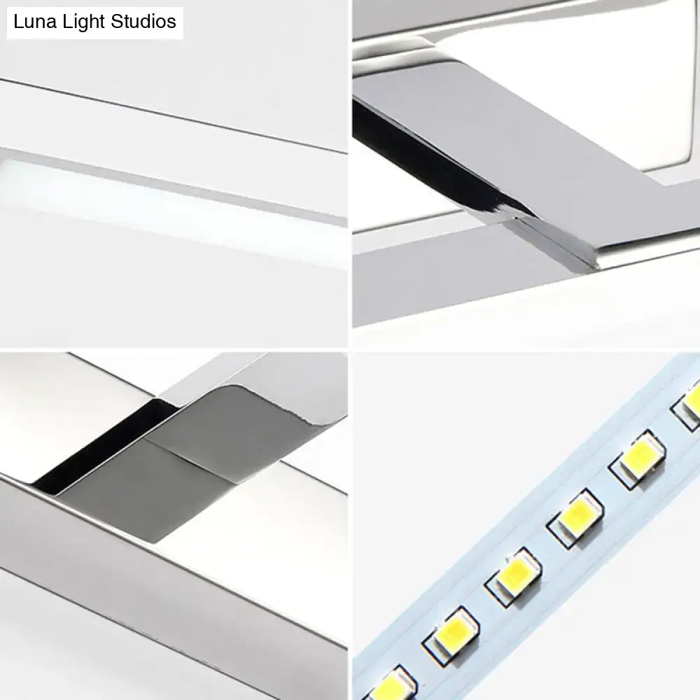 Modern chrome led white rod wall lamp bathroom vanity light