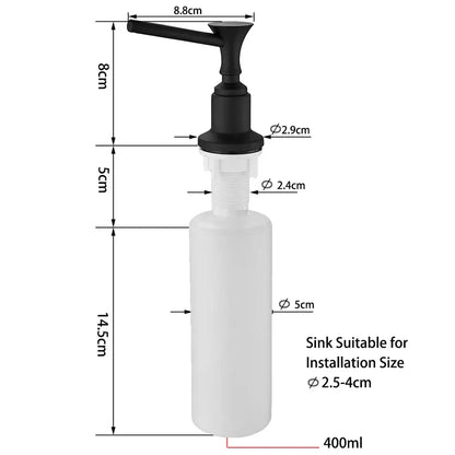 Modern chrome liquid soap dispenser kitchen flat top spray