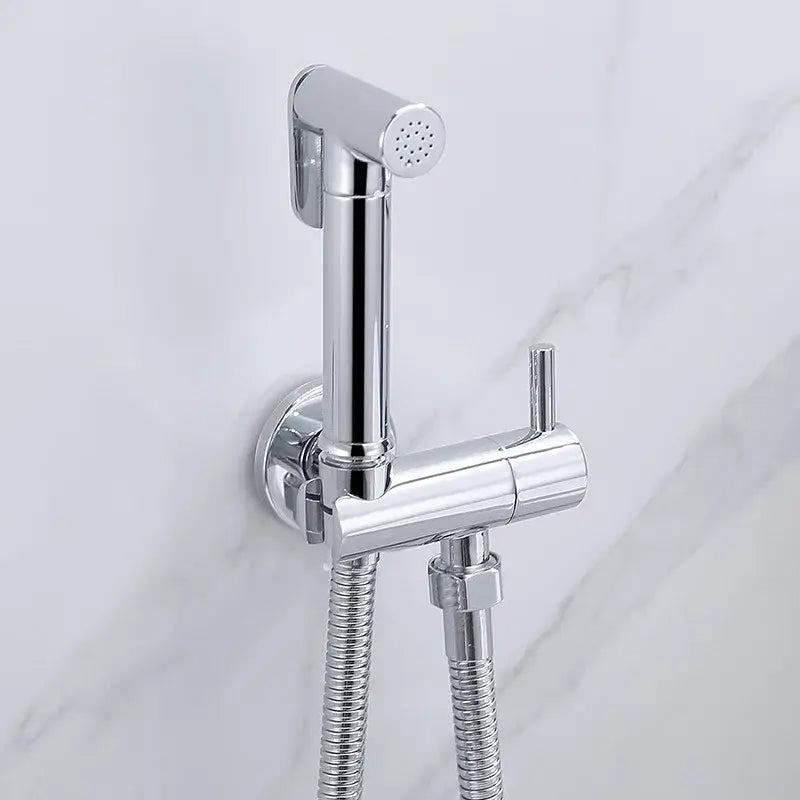 Modern chrome & matte black bidet spray set bathroom handheld shattaf