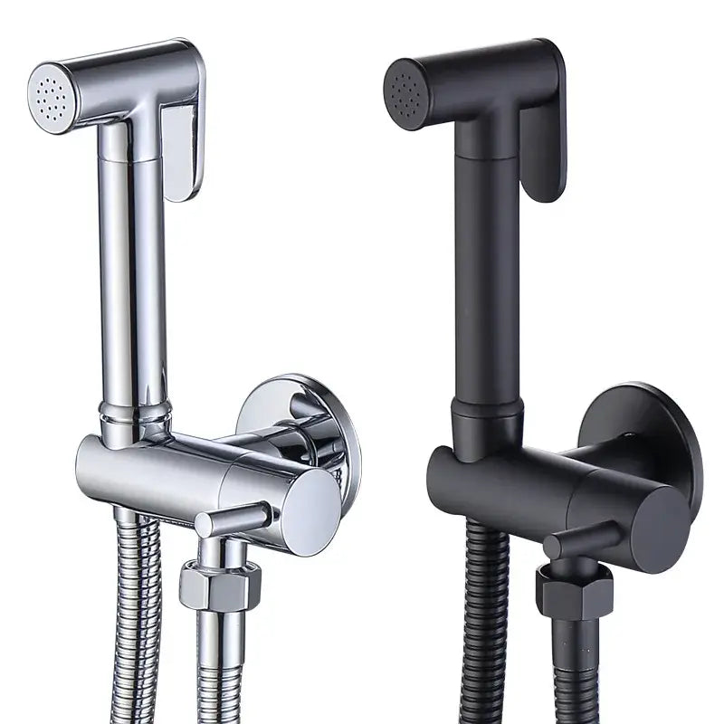 Modern chrome & matte black bidet spray set bathroom handheld shattaf