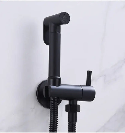 Modern chrome & matte black bidet spray set bathroom handheld shattaf