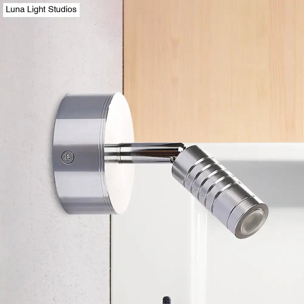 Modern chrome mini tubed wall lamp – bathroom warm & white lighting
