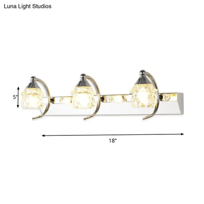 Modern chrome mushroom vanity mirror light with crystal shades bathroom