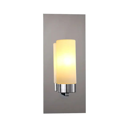 Modern chrome opal glass tube wall light bedroom sconce