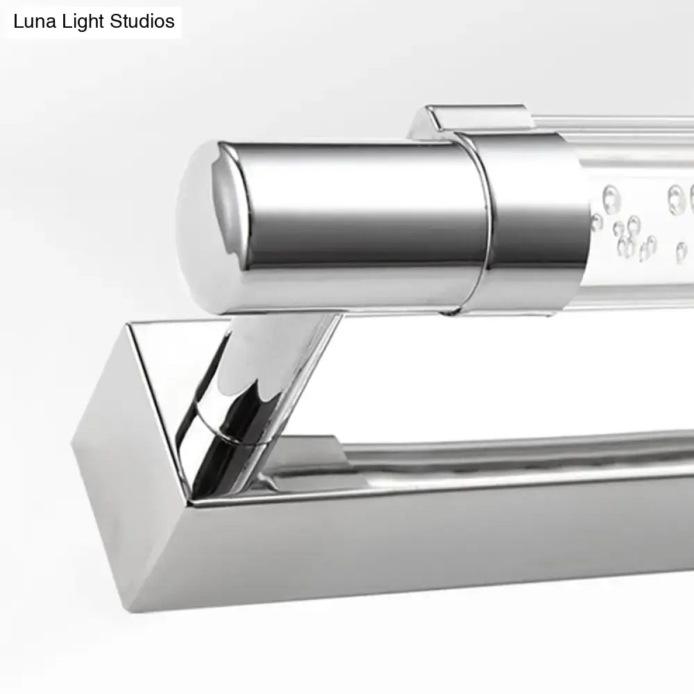 Modern chrome pipe acrylic vanity lighting bathroom wall lamp