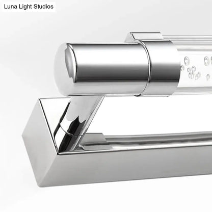Modern chrome pipe acrylic vanity lighting bathroom wall lamp