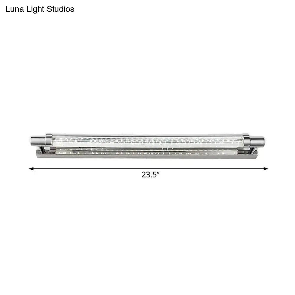 Modern chrome pipe acrylic vanity lighting bathroom wall lamp