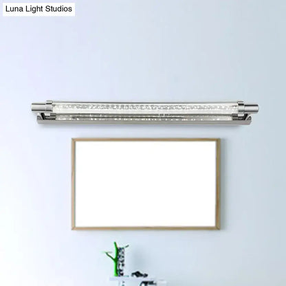 Modern chrome pipe acrylic vanity lighting bathroom wall lamp