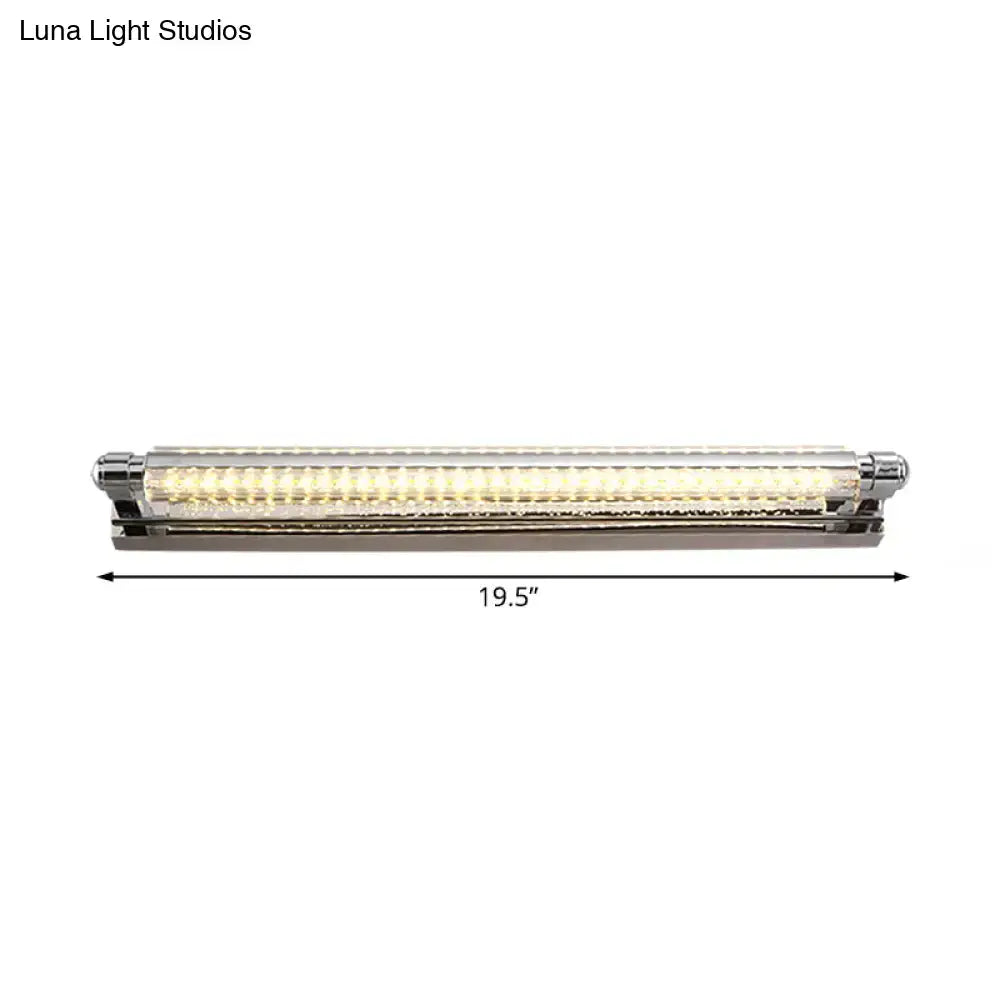 Modern chrome pipe acrylic vanity lighting bathroom wall lamp