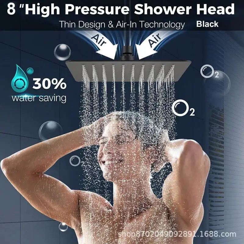Modern chrome rain pressure spray head shower set bathroom handheld