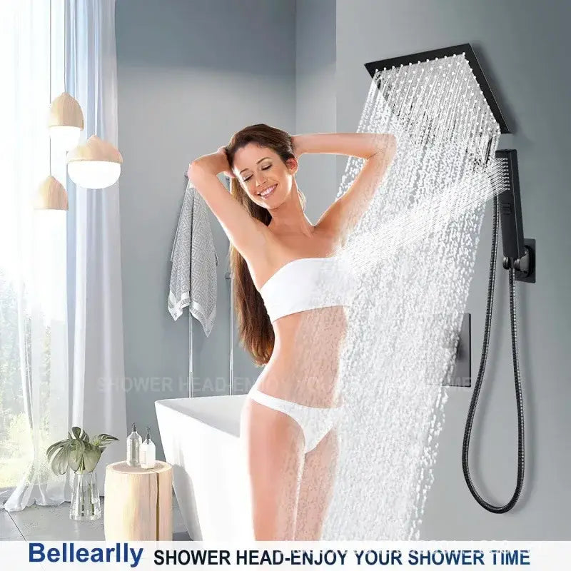 Modern chrome rain pressure spray head shower set bathroom handheld