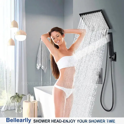 Modern chrome rain pressure spray head shower set bathroom handheld