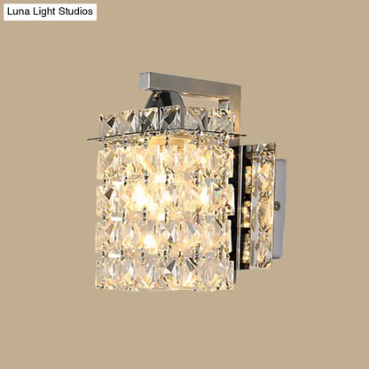 Modern chrome rectangle crystal wall light living room 110v-120v