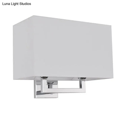 Modern chrome rectangular fabric wall sconce bedroom 110v-120v light