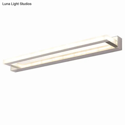 Modern chrome rectangular led sconce bathroom wall light