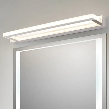 Modern chrome rectangular led sconce bathroom wall light