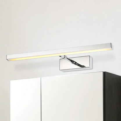 Modern chrome rectangular led wall light bedroom sconce