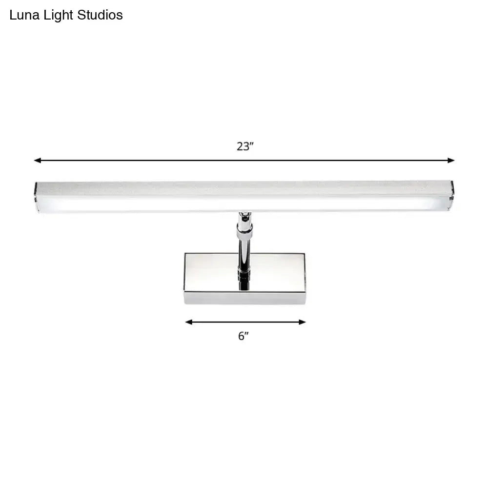 Modern chrome rectangular led wall light bedroom sconce