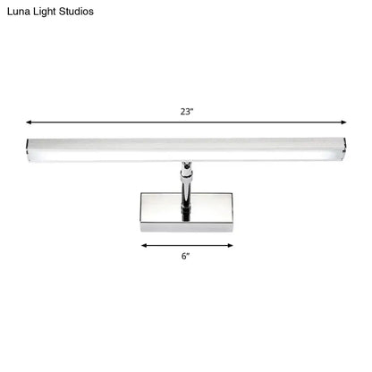 Modern chrome rectangular led wall light bedroom sconce