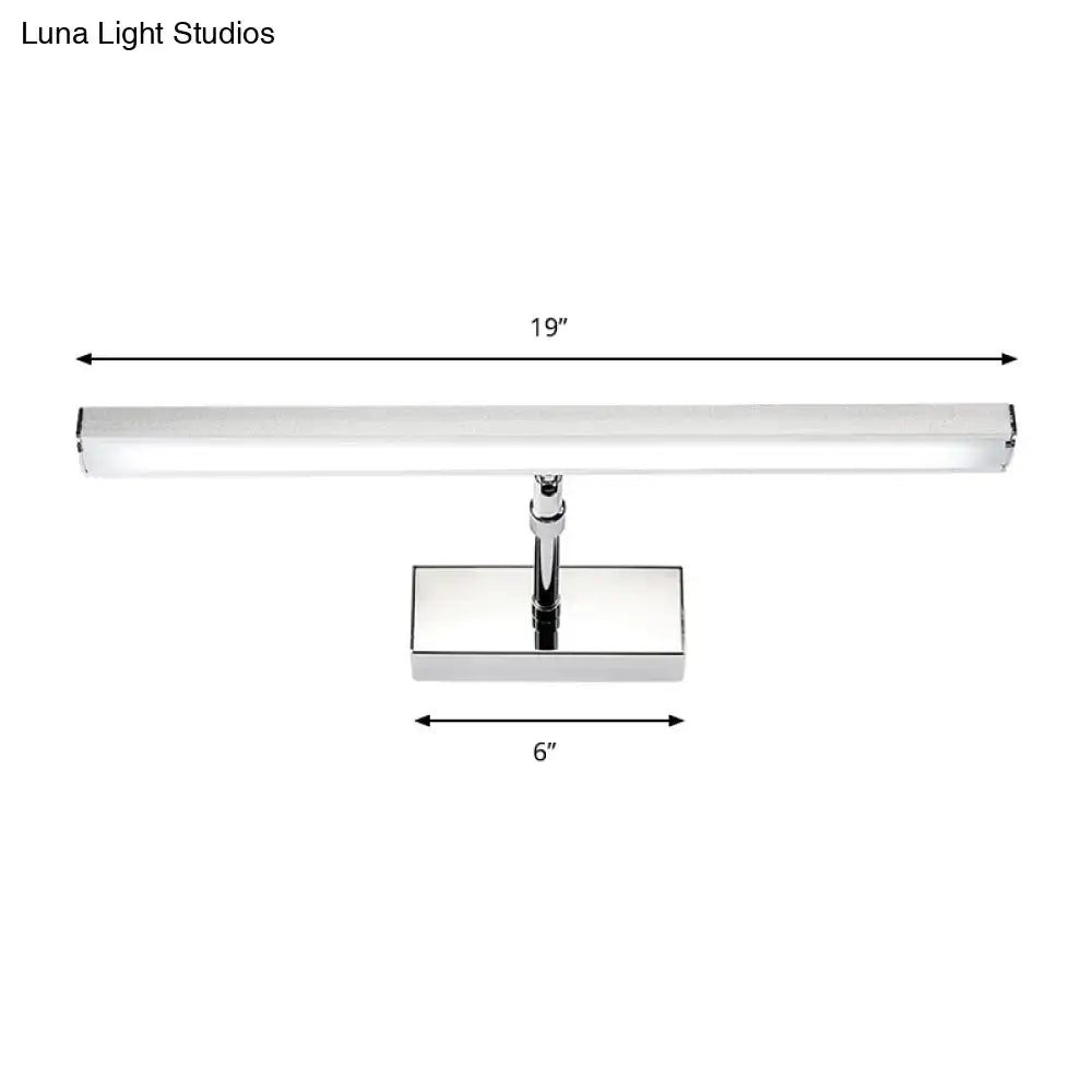 Modern chrome rectangular led wall light bedroom sconce