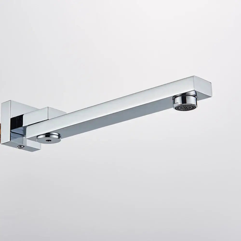 Modern chrome rectangular wall mounted faucet spout bathroom accessory