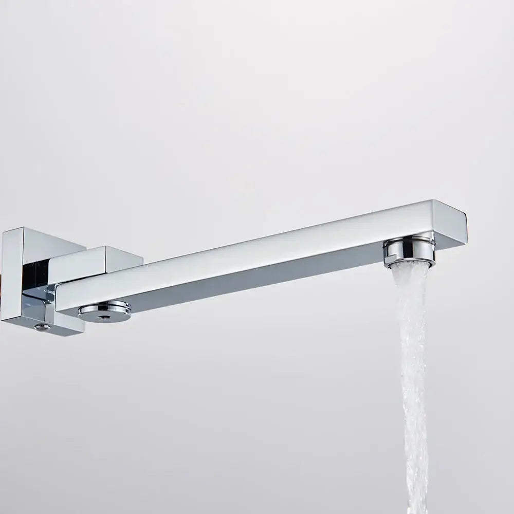 Modern chrome rectangular wall mounted faucet spout bathroom accessory