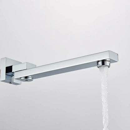 Modern chrome rectangular wall mounted faucet spout bathroom accessory