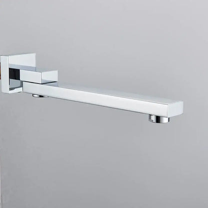 Modern chrome rectangular wall mounted faucet spout bathroom accessory