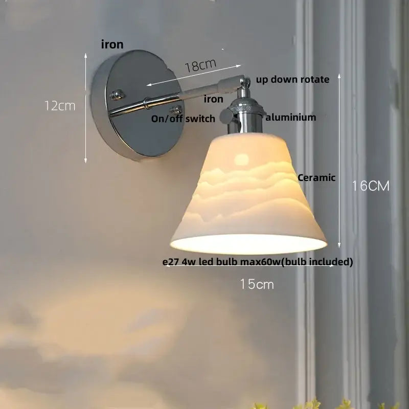 Modern chrome ribbed clear glass wall lamp dining room pull chain
