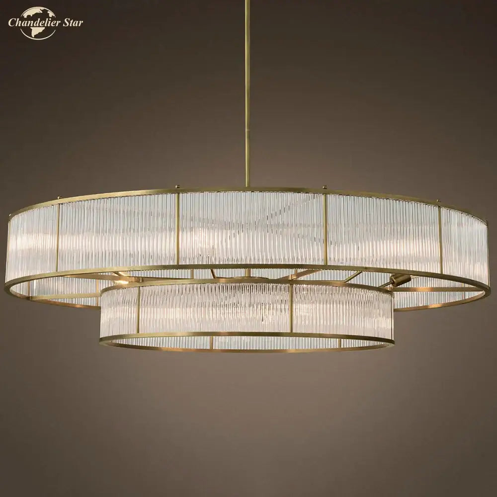 Modern chrome ribbed glass chandeliers for dining room led pendant