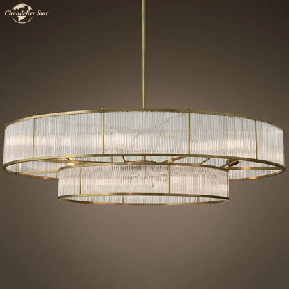 Modern chrome ribbed glass chandeliers for dining room led pendant