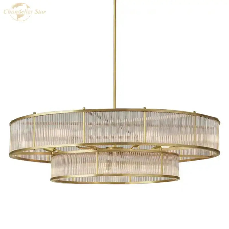 Modern chrome ribbed glass chandeliers for dining room led pendant
