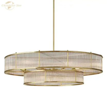 Modern chrome ribbed glass chandeliers for dining room led pendant