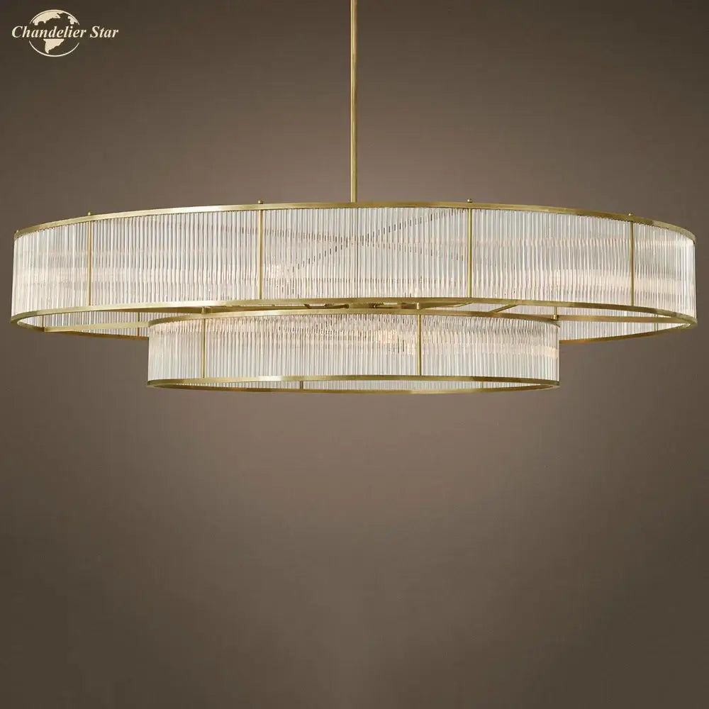 Modern chrome ribbed glass chandeliers for dining room led pendant