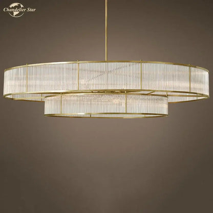 Modern chrome ribbed glass chandeliers for dining room led pendant