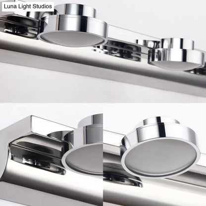 Modern chrome round wall lamp bathroom light with acrylic shade