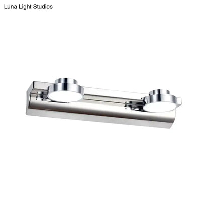 Modern chrome round wall lamp bathroom light with acrylic shade