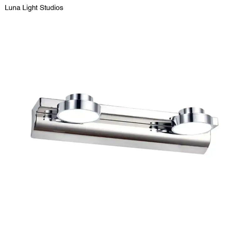 Modern chrome round wall lamp bathroom light with acrylic shade