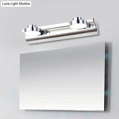 Modern chrome round wall lamp bathroom light with acrylic shade