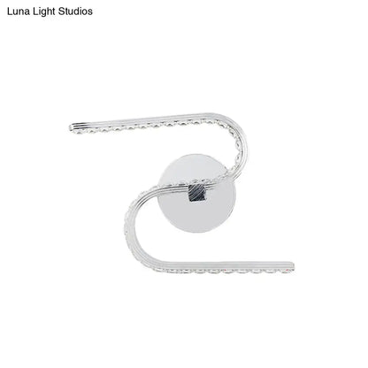 Modern chrome s-shape led wall sconce bedroom warm white light