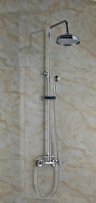 Modern chrome shower mixer faucet set with handshower bathroom system
