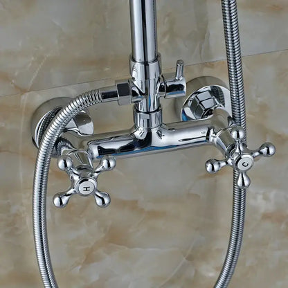 Modern chrome shower mixer faucet set with handshower bathroom system