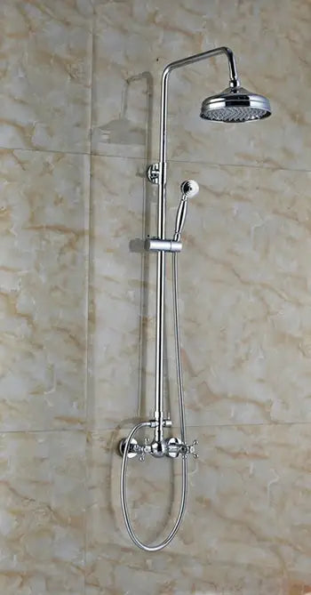 Modern chrome shower mixer faucet set with handshower bathroom system