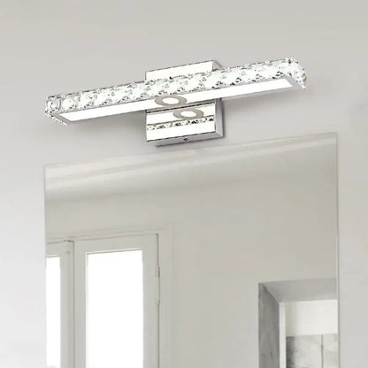 Modern chrome & silver champagne linear wall sconce bathroom light