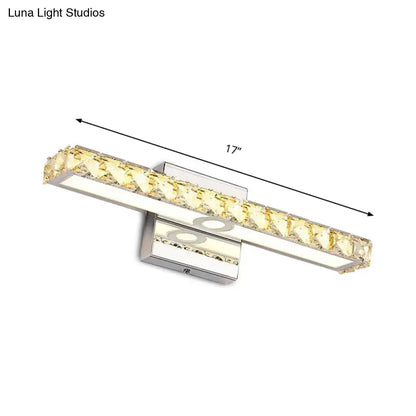 Modern chrome & silver champagne linear wall sconce bathroom light