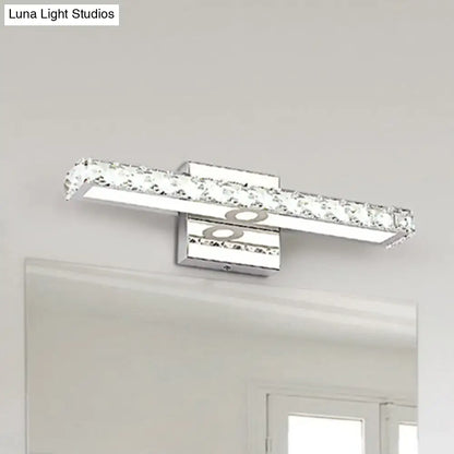Modern chrome & silver champagne linear wall sconce bathroom light
