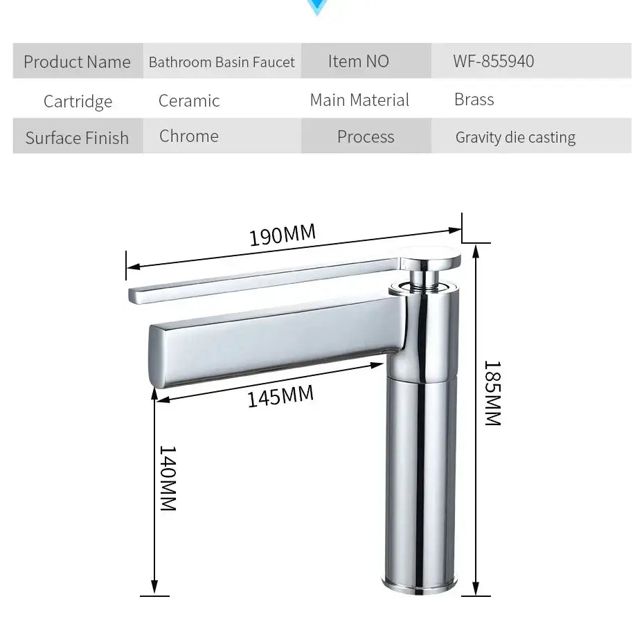 Modern chrome single handle basin faucet bathroom sink mixer