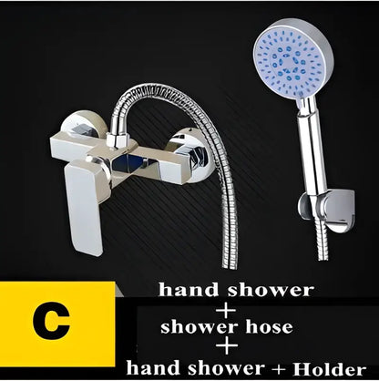 Modern chrome single handle shower mixer with hand shower bathroom
